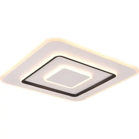 Reality Leuchten LED ceiling light Jora angular, 60 x 60 cm – white – image 1