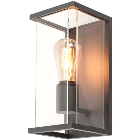 SLV Quadrulo outdoor wall lamp in lantern shape – anthracite, clear – image 1