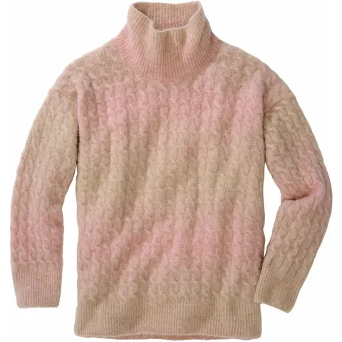noch offen Amarena-Zopfpullover Braun L – Bild 1