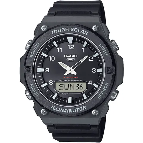 Casio Analogue Display Black Dial Resin Strap Watch – image 1