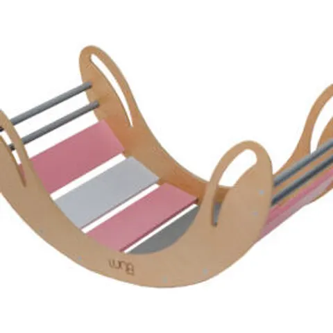 Monkey-Gym Planche d’équilibre à bascule Smile - rose-gris – image 1