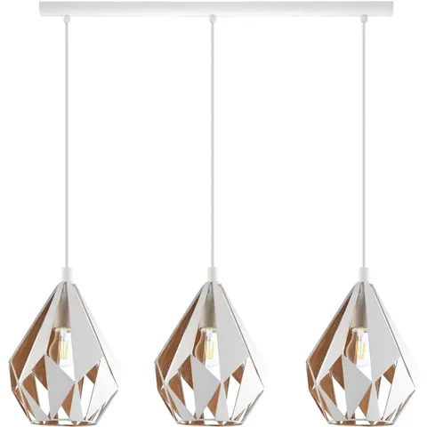 EGLO Carlton 1 Hanglamp - E27 - 80,5cm - Wit/Goud – afbeelding 1