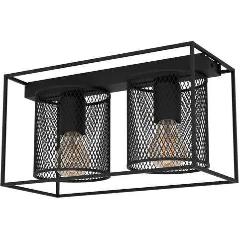 EGLO Catterick Plafondlamp - E27 - 35 cm - Zwart – afbeelding 1