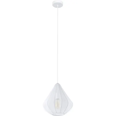 EGLO Dolwen Hanglamp - E27 - Ø 33,5 cm - Wit - Textiel – afbeelding 1