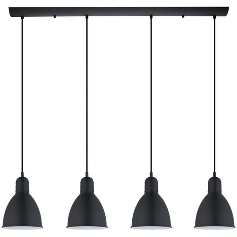 EGLO Priddy Hanglamp - E27 - 97,5 cm - Zwart/Wit – afbeelding 1