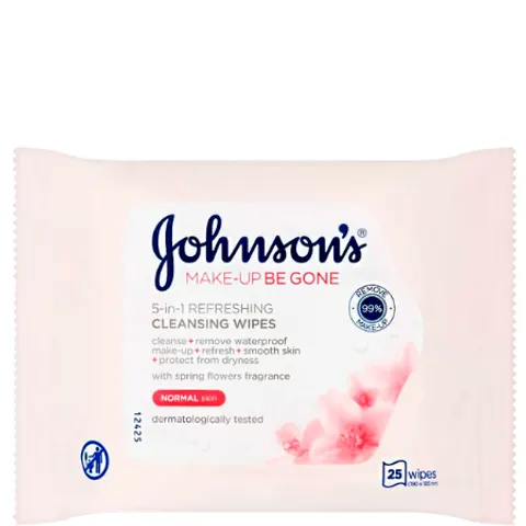 Johnson's Make-Up Be Gone 5in1 Refreshing Cleansing Wipes - 25 pcs – image 1