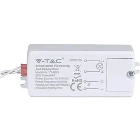 V-TAC VT-8026 deurdetectie bewegingssensor - IP20 - Wit – afbeelding 1