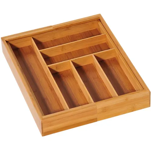 Bestekbak 43x35-58cm Bamboe uitschuifbaar – afbeelding 1