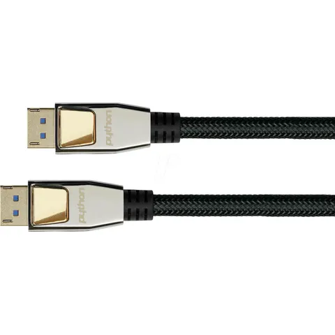 PYTHON PYT DP20-PY020 - DisplayPort 2.0 cable, 8K 60 Hz, nylon, black, 2,0 m – image 1