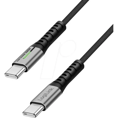 LOGILINK CU0442 - Sync and charging cable, USB-C -> C, 1.0 m, black – image 1