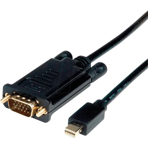 VALUE 11995809 - Cable, Mini DP connector > VGA connector, 5 m, black – image 1
