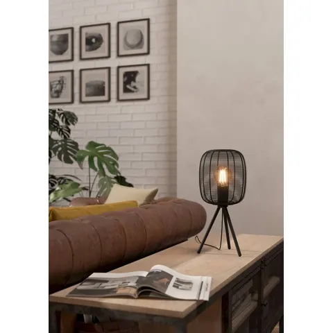 EGLO Rinroe Tafellamp - E27 - 44 cm - Zwart – afbeelding 1