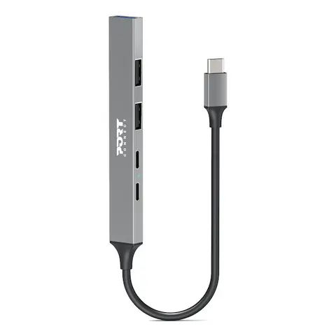 Port Designs 900163 interface hub USB Type-C 5000 Mbit/s Silver – image 1