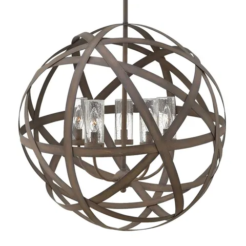 HINKLEY Handmade Carson outdoor hanging light five-bulb – rusty brown – image 1
