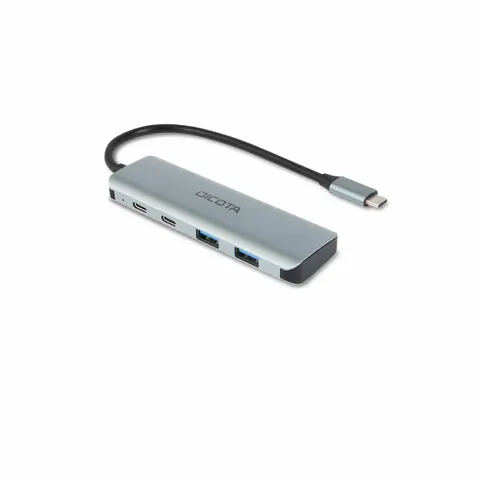 DICOTA D32061 interface hub USB Type-C 10000 Mbit/s Silver – image 1