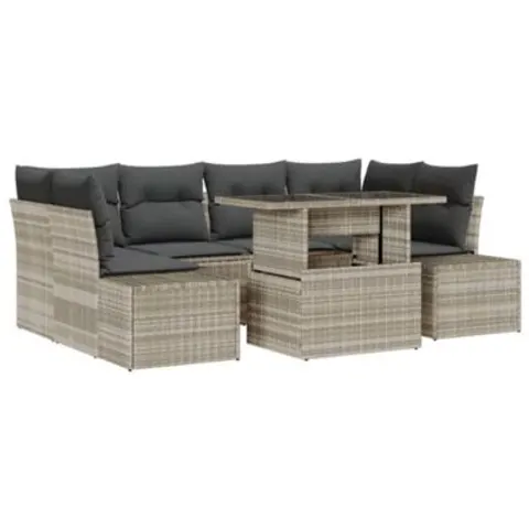 Ensemble de Canapés 7 pc Gris clair polyrotin vidaXL – 992321 – image 1