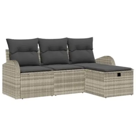 Ensemble de Canapés 4 pc Gris clair polyrotin vidaXL – 392541 – image 1