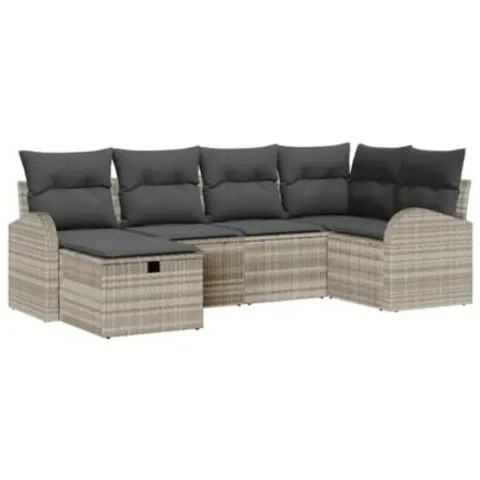 Ensemble de Canapés 6 pc Gris clair polyrotin vidaXL – 392848 – image 1