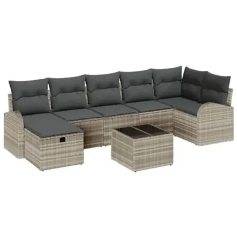Ensemble de Canapés 8 pc Gris clair polyrotin vidaXL – 393142 – image 1
