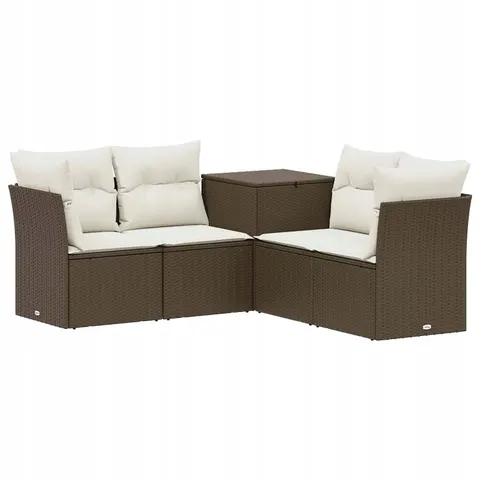 vidaXL Ensemble de Canapés 5 pc Marron et crème blanche – 874842 – image 1