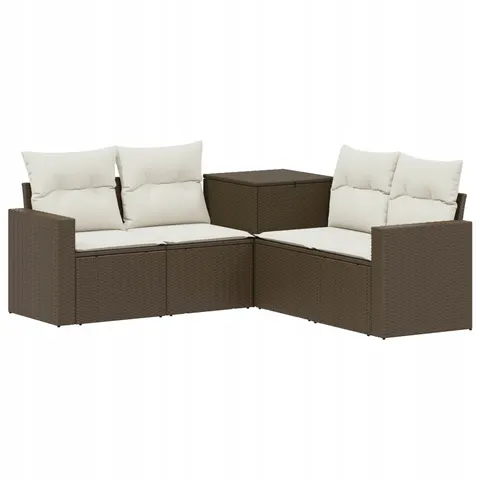 vidaXL Ensemble de Canapés 5 pc Marron et crème blanche – 875061 – image 1