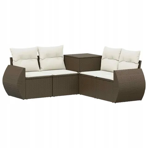 vidaXL Ensemble de Canapés 5 pc Marron et crème blanche – 875467 – image 1