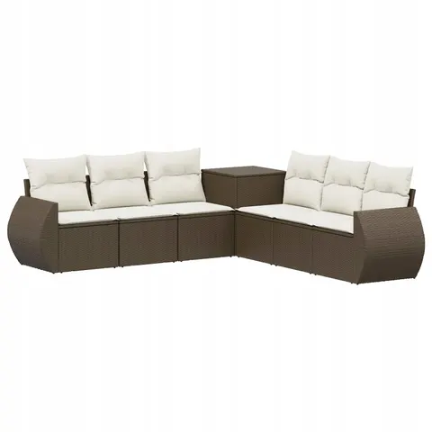 vidaXL Ensemble de Canapés 7 pc Marron et crème blanche – 884704 – image 1