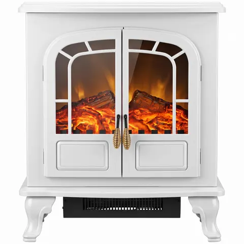 HOMCOM Free standing Electric Fireplace Stove LED Fire Flame Effect – image 1