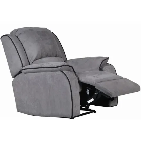 Vente-unique Fauteuil relax en microfibre HERNANI - Gris – image 1