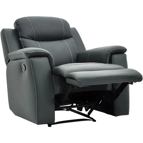 Vente-unique Fauteuil relax EVASION en cuir - Gris – image 1