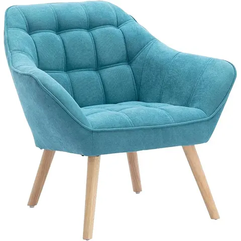 Vente-unique Fauteuil en tissu bleu CASERTA – image 1