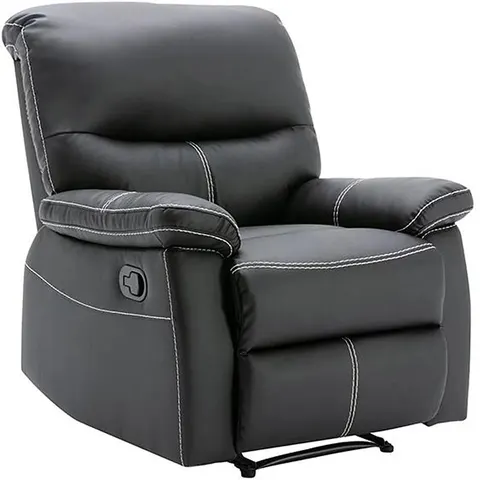 Vente-unique Fauteuil relax en simili noir CANBY – image 1