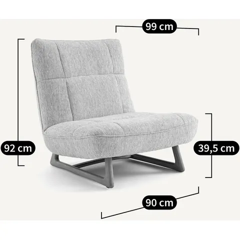 AM.PM Fauteuil en chêne massif et tissu chiné, LAFAR – image 1