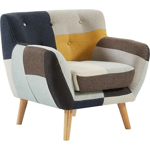 Vente-unique Fauteuil en tissu patchwork SERTI II – image 1