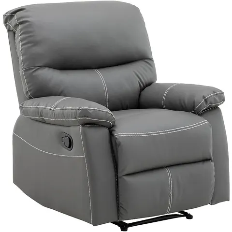 Vente-unique Fauteuil relax en simili gris CANBY – image 1