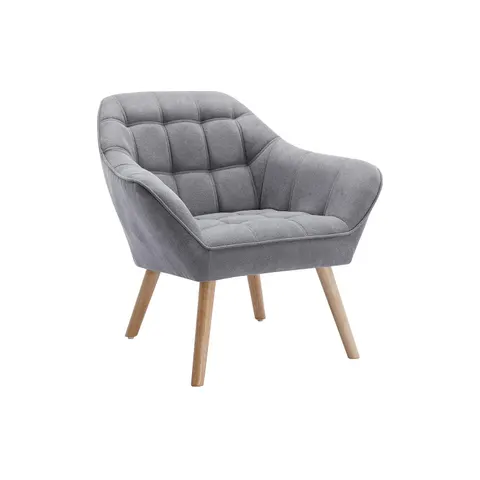 Vente-unique Fauteuil en tissu gris CASERTA – image 1