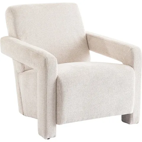 Vente-unique Fauteuil en tissu texturé beige ISPARTA – image 1