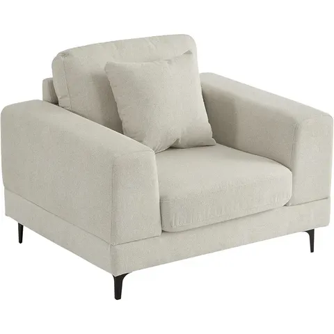 Vente-unique Fauteuil en tissu texturé beige JAMOLO – image 1