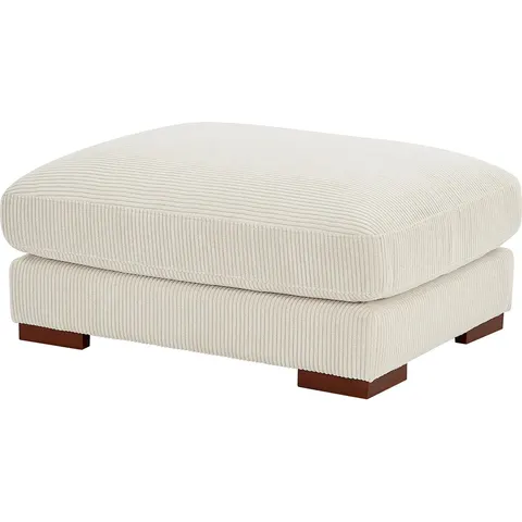Vente-unique Pouf en velours côtelé beige SPERONE – image 1