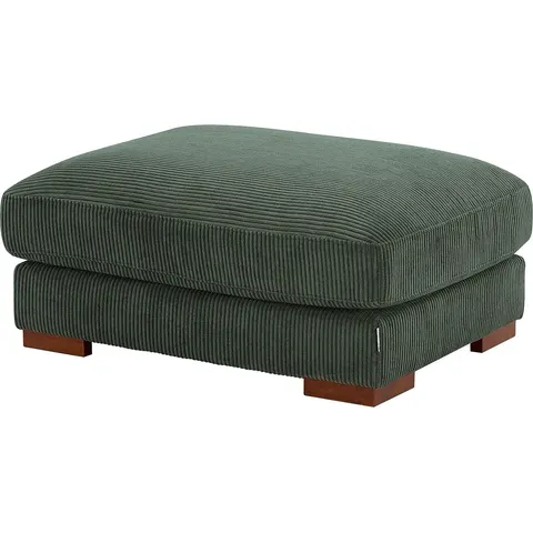 Vente-unique Pouf en velours côtelé vert SPERONE – image 1