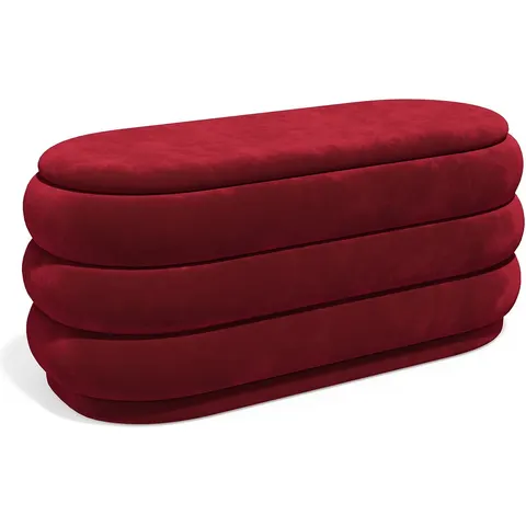 Vente-unique Banc coffre - Velours - Bordeaux - ECAMBI – image 1