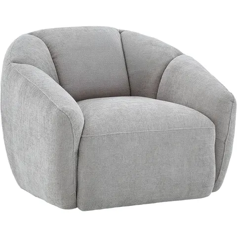 Vente-unique Fauteuil pivotant en tissu texturé gris clair NAFEKI – image 1