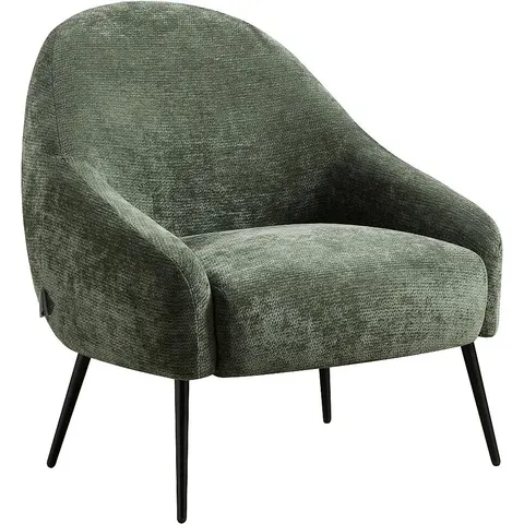 Vente-unique Fauteuil en tissu texturé vert RIBEDI – image 1