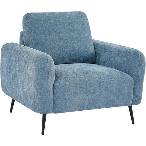 Vente-unique Fauteuil en tissu texturé bleu LETROSA – image 1