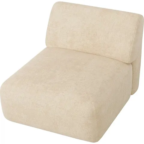 Vente-unique Module fauteuil en tissu beige POGNI de Maison Céphy – image 1