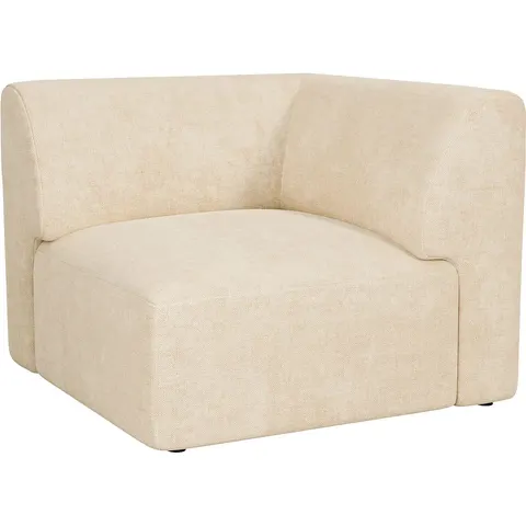 Vente-unique Module fauteuil d'angle en tissu beige POGNI de Maison Céphy – image 1