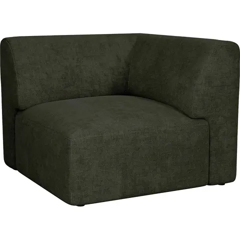 Vente-unique Module fauteuil d'angle en tissu vert POGNI de Maison Céphy – image 1