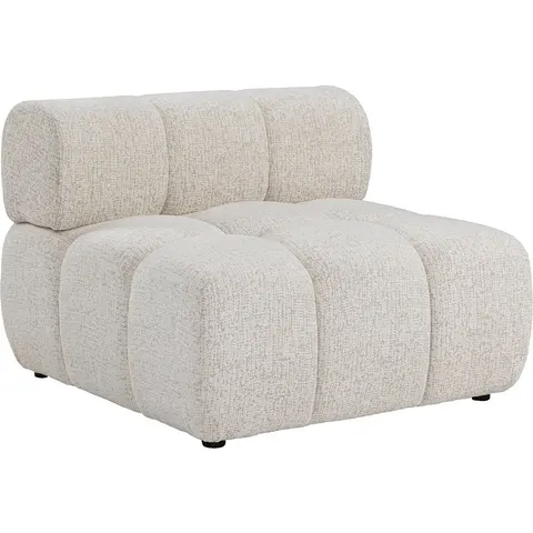 Vente-unique Fauteuil en tissu chiné beige FACIVIL – image 1