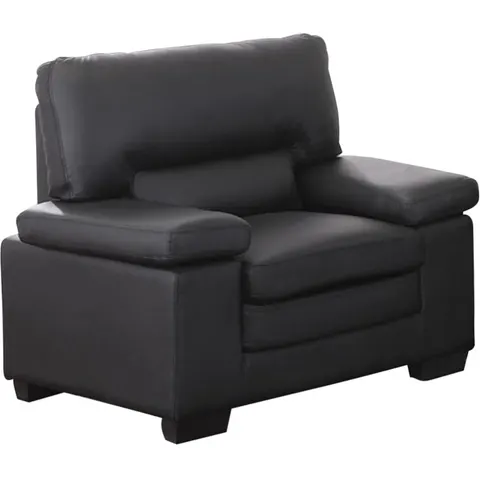 Vente-unique Fauteuil en cuir de buffle MIMAS - Noir – image 1