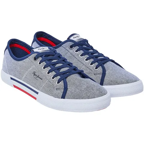 PEPE JEANS Baskets en toile Brady Chambray – image 1